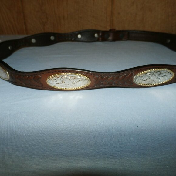 Grants Brown Braided Leather Western Belt with silver Conchos size 36 - Picture 13 of 15